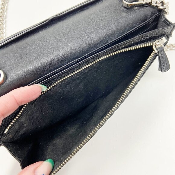 MARC JACOBS | Gotham Pebbled Leather Crossbody Wallet Clutch Black - Picture 8 of 11